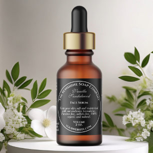 Vintage Style Black Dropper Bottle Label