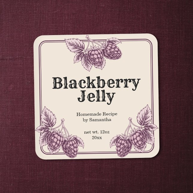 Vintage-Style Blackberry Jelly Label Sticker (Vintage-Style Blackberry Jelly Label Sticker)