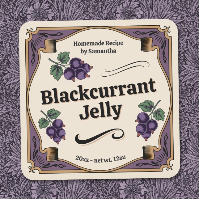 Vintage-Style Blackcurrant Jelly Label Sticker (Vintage-Style Blackcurrant Jelly Label Sticker)