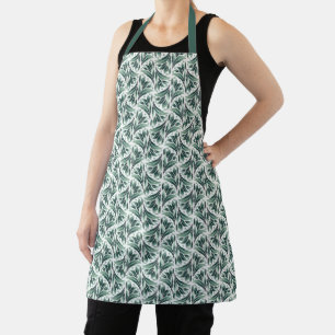 Vintage-style blue color botanical pattern apron