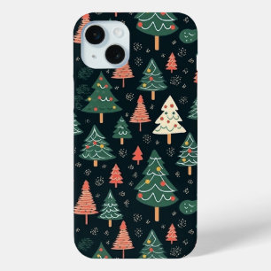 Vintage-style blue color botanical pattern Case-M iPhone 15 Mini Case