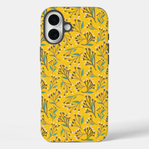 Vintage-style blue color botanical pattern Case-M iPhone 16 Plus Case
