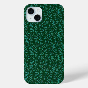 Vintage-style blue color botanical pattern Case-M iPhone 15 Mini Case
