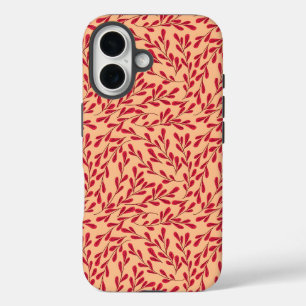 Vintage-style blue color botanical pattern Case-M iPhone 16 Case