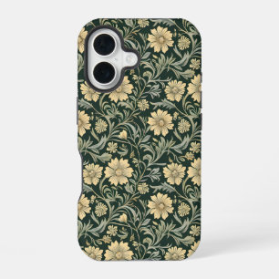Vintage-style blue color botanical pattern Case-M iPhone 16 Case