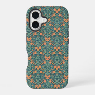 Vintage-style blue color botanical pattern Case-M iPhone 16 Case