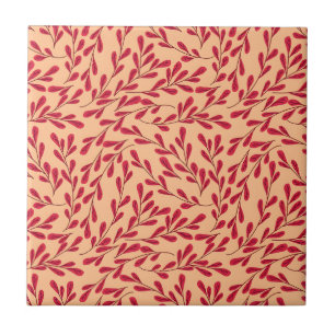 Vintage-style blue color botanical pattern cerami tile