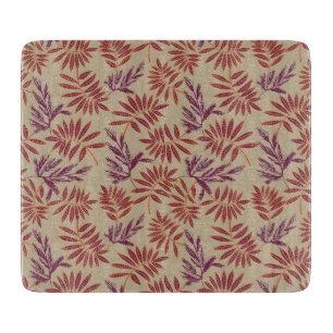 Vintage-style blue color botanical pattern  cuttin cutting board
