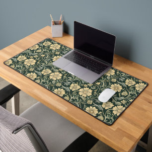 Vintage-style blue color botanical pattern  desk m mat