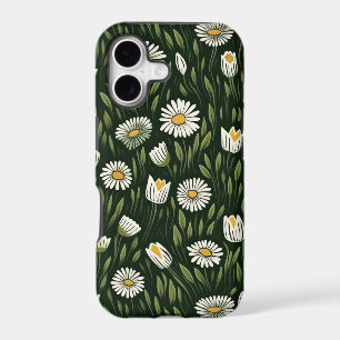 Vintage-style blue color botanical pattern iPhone