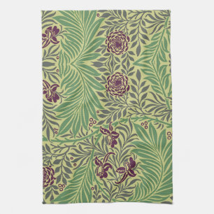 Vintage-style blue color botanical pattern kitche tea towel