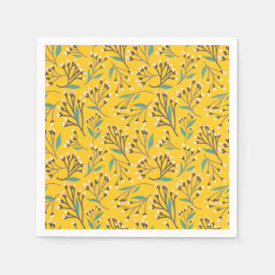 Vintage-style blue color botanical pattern  napkin