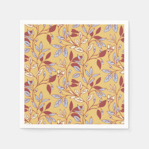 Vintage-style blue color botanical pattern  napkin