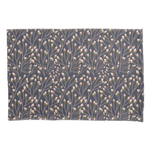 Vintage-style blue color botanical pattern  pillow pillowcase
