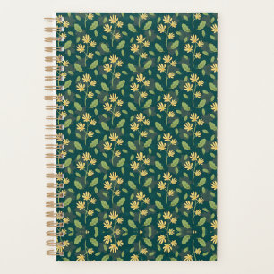 Vintage-style blue color botanical pattern planne planner