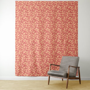 Vintage-style blue color botanical pattern tapest tapestry