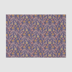 Vintage-style blue color botanical pattern tissue paper