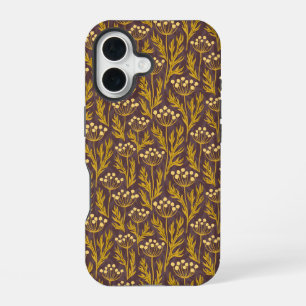 Vintage-style blue colour botanical pattern Case- iPhone 16 Case
