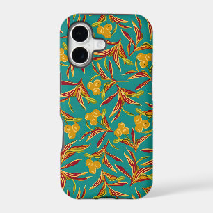 Vintage-style blue colour botanical pattern iPhon