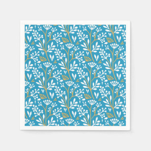 Vintage-style blue colour botanical pattern  napki napkin