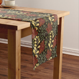 Vintage-style blue colour botanical pattern short table runner