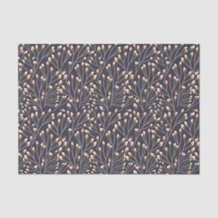 Vintage-style blue colour botanical pattern  tissu tissue paper