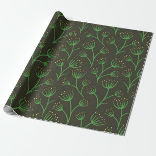 Vintage-style blue colour botanical pattern wrapp wrapping paper