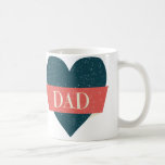 Vintage Style Blue Heart Dad Mug<br><div class="desc">Cool vintage design blue heart with red banner and the word "Dad". Perfect for Father's Day or any other occasion when you want your dad to feel special. Other colours and lots of products available in my store. Copyright©Iveta Angelova,  All Rights Reserved</div>