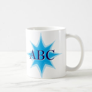 Vintage Style Blue Star With Custom Monogram Coffee Mug