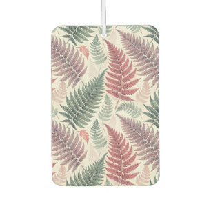 Vintage-style botanical fern leaves car air freshener