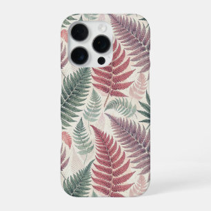Vintage-style botanical fern leaves iPhone 16 pro case