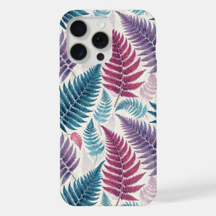 Vintage-style botanical fern leaves iPhone 15 pro max case
