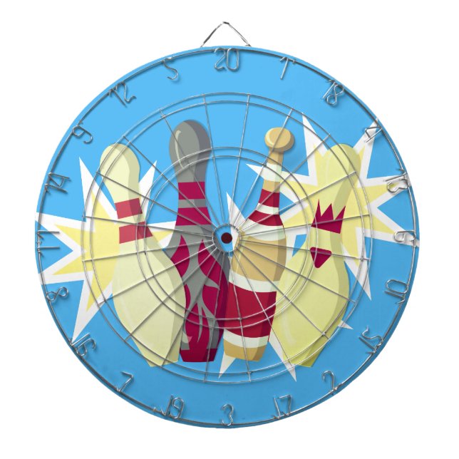 Vintage-style Bowling Dartboard (Front)