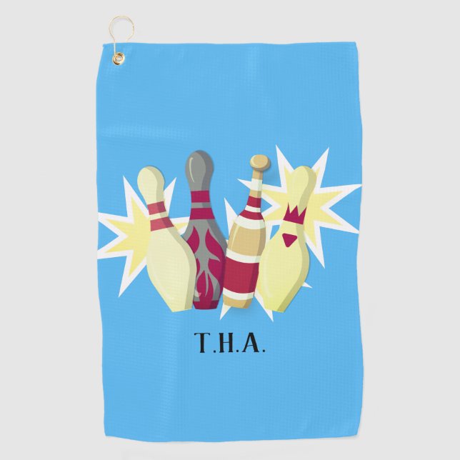 Vintage-style Bowling Golf Towel (Front)