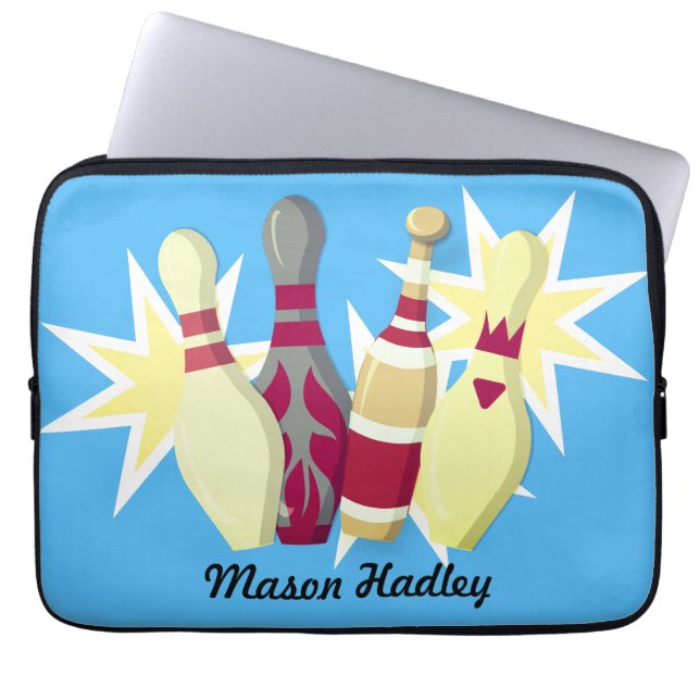 Vintage-style Bowling Laptop Sleeve (Front)