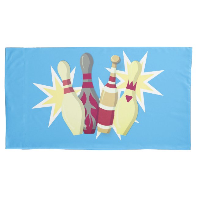 Vintage-style Bowling Pillowcase (Front)