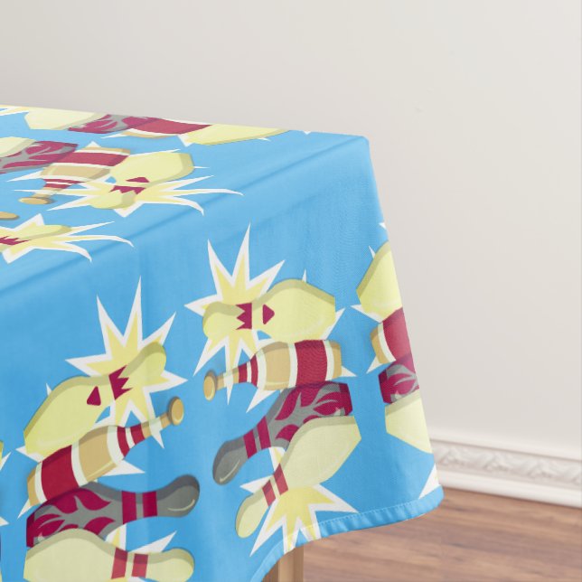 Vintage-style Bowling Tablecloth (In Situ)