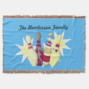 Vintage-style Bowling Throw Blanket