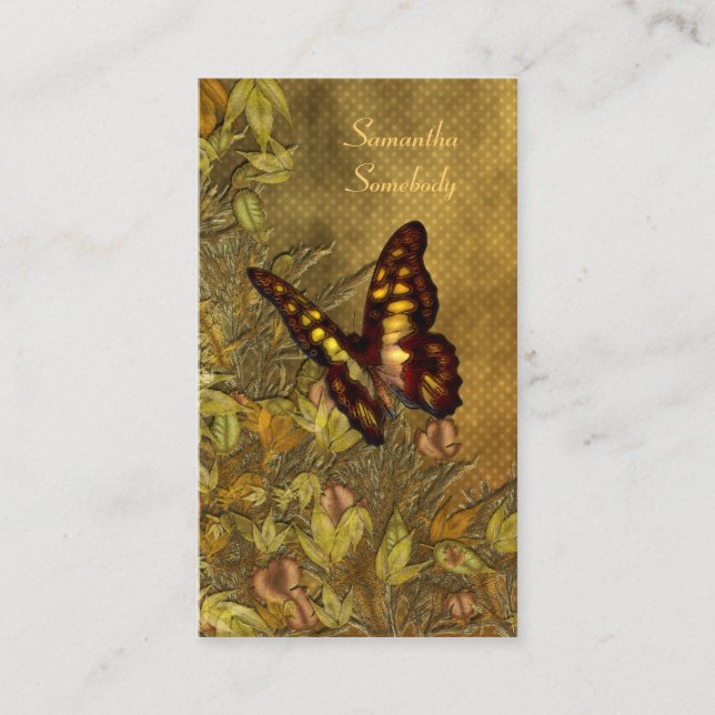 Vintage Style Butterfly Illustration Business Card (Front)