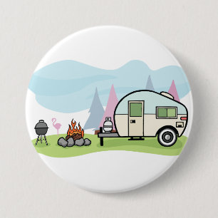 Vintage Style Camper Button