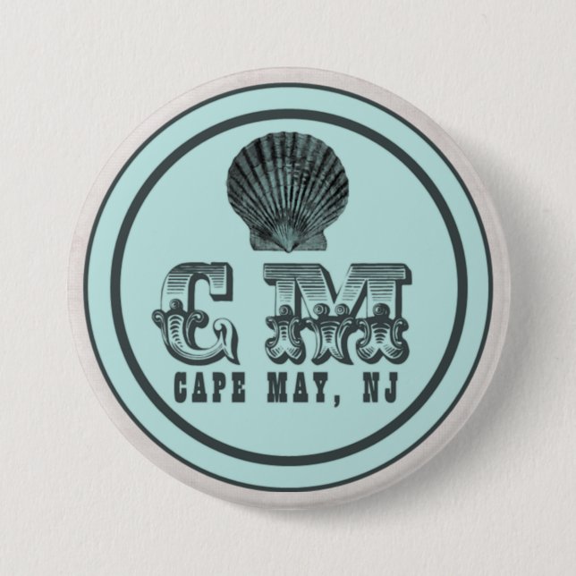 Vintage Style Cape May NJ Beach Tag Pin (Front)