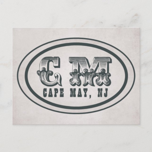 Vintage Style Cape May NJ Beach Tag Postcard (Front)