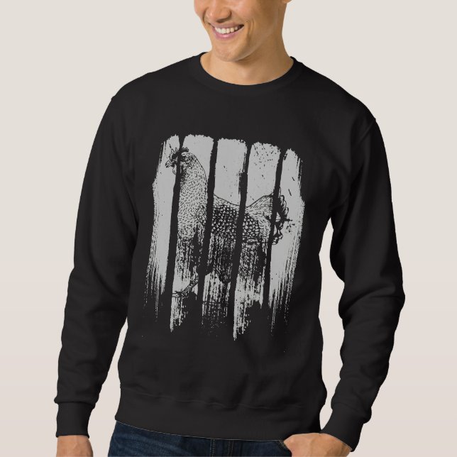 Vintage Style Chickens Retro Chicken   Sweatshirt (Front)