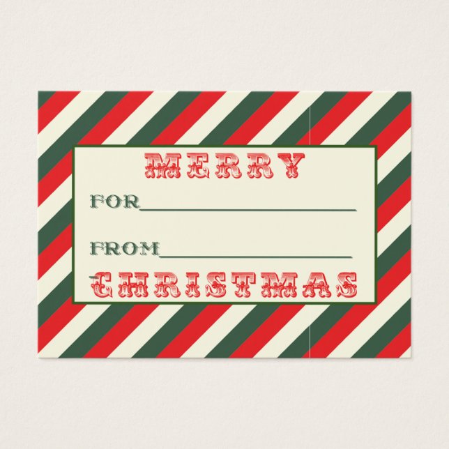Vintage Style Christmas Gift Tag (Front)