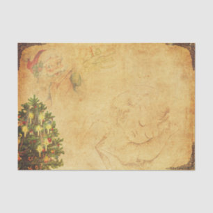 Vintage Style Christmas Illustration Tissue Paper