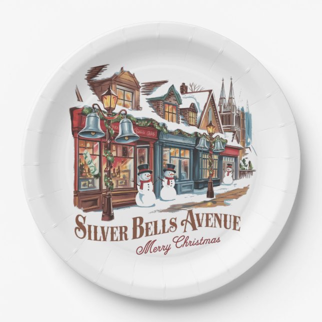 Vintage-style Christmas  Paper Plate (Front)