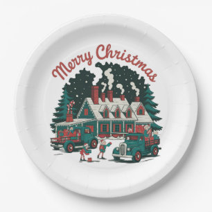 Vintage-style Christmas Paper Plate