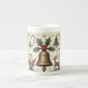 Vintage Style, Christmas Pattern Bone China Mug