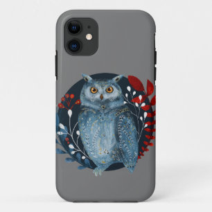 Vintage style Christmas scandinavian owl Case-Mate iPhone Case