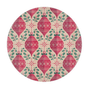 Vintage Style Christmas Seamless Pattern Cutting Board
